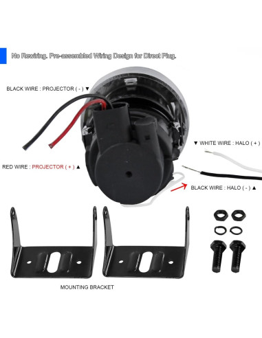 Luces de Niebla Proyector 3" LED Halo SPEC-D TUNING Ford Mustang