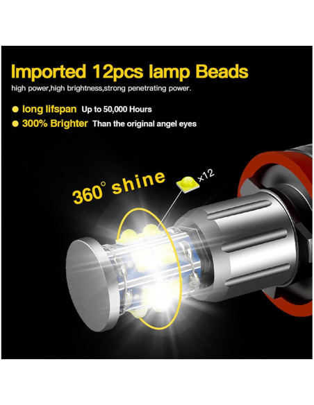 Bombilla H8 LED Angel Eyes APMAT 120W 6000K para BMW