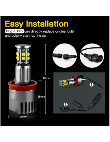 Bombilla H8 LED Angel Eyes APMAT 120W 6000K para BMW