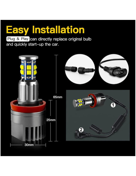 Bombilla H8 LED Angel Eyes APMAT 120W 6000K para BMW