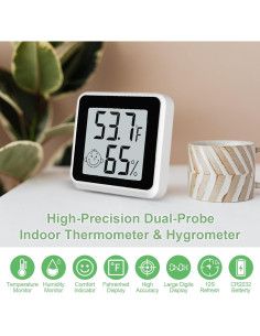 Higrómetro Digital Vaikby 4Pack - Termómetro Interior Preciso 2