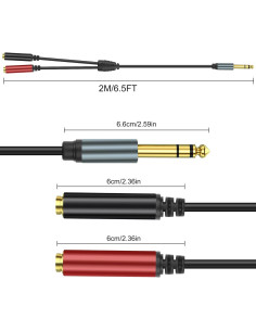 Cable divisor estéreo TRS 1/4" Y 2 hembra 2M Yingtuyou 2