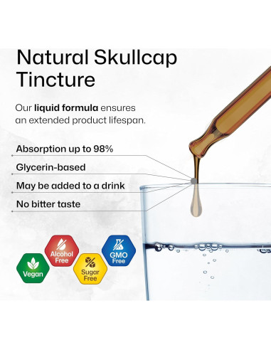 Tintura de Skullcap Bio Krauter 59 ml - Vegana y Sin Alcohol