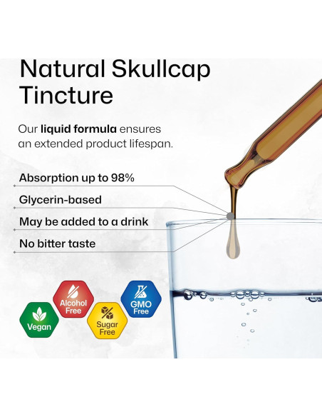 Tintura de Skullcap Bio Krauter 59 ml - Vegana y Sin Alcohol