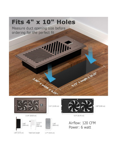Ventilador Aumentador de Registro ATOM NEXUS 4x10" Control Remoto