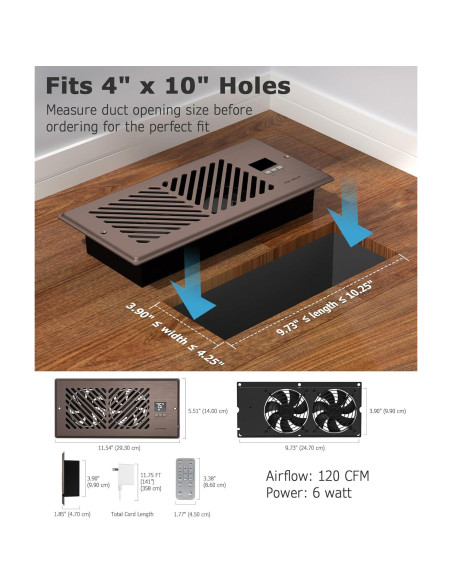 Ventilador Aumentador de Registro ATOM NEXUS 4x10" Control Remoto
