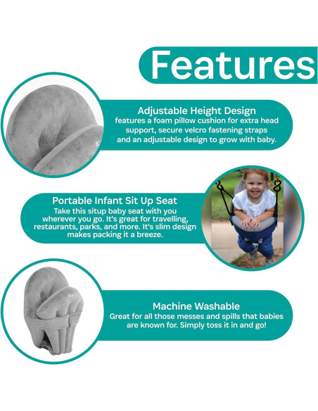 Soporte Portátil KidCo HuggaPod Gris 27.9x6.4x27.9 cm