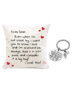 Funda de Almohada Decorativa Anrkets 45x45 cm + Llavero Hermana