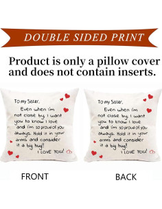 Funda de Almohada Decorativa Anrkets 45x45 cm + Llavero Hermana 2