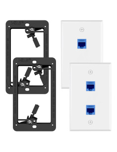 Placa de Pared Ethernet VCE 2 Puertos CAT6 RJ45 Azul