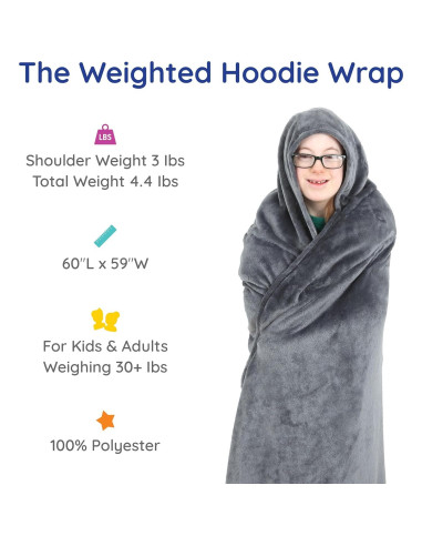 Sudadera con Manta con Peso Diversión y Función 152 cm Gris