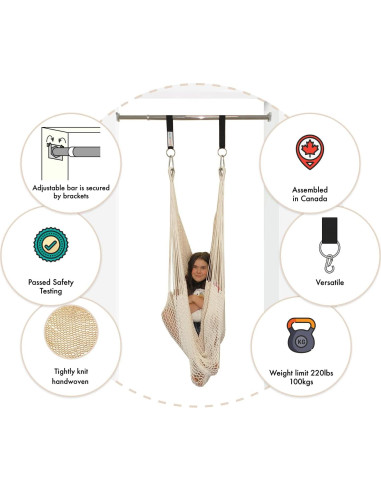 Hamaca de Puerta DreamGYM - Silla Sensorial Marfil Suave
