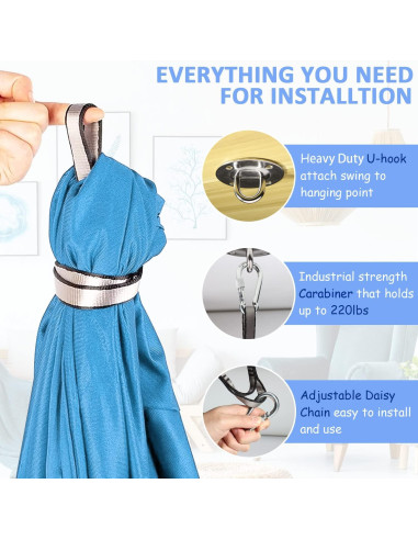 Columpio Sensorial Terapéutico ZWWADR 2.79m Azul Claro