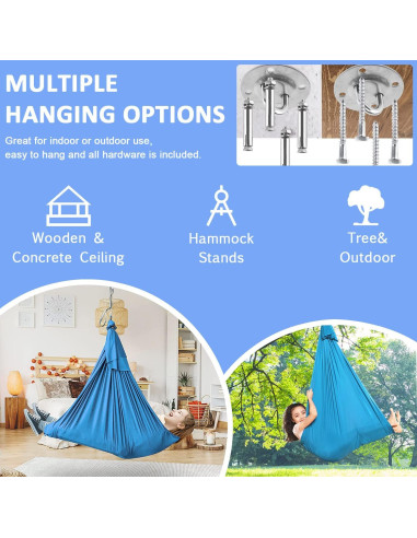 Columpio Sensorial Terapéutico ZWWADR 2.79m Azul Claro