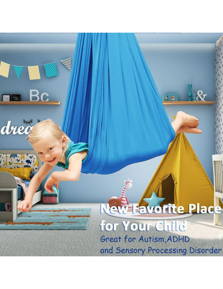 Columpio Sensorial Terapéutico ZWWADR 2.79m Azul Claro