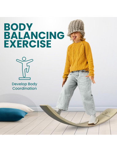 Tabla de Equilibrio FUNTASTICVENTURES 82x30cm Madera Haya