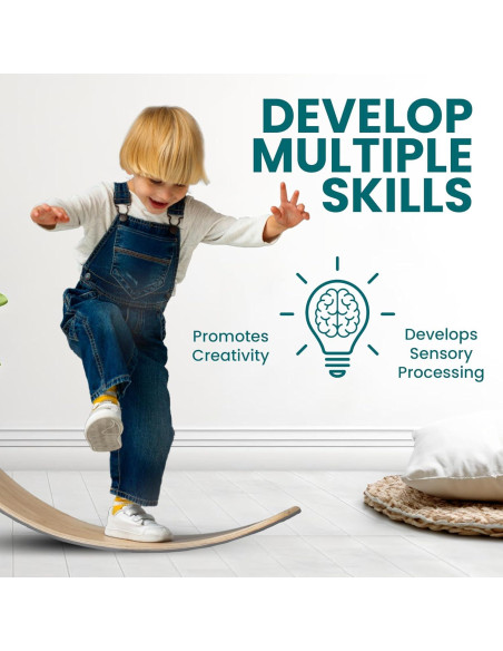 Tabla de Equilibrio FUNTASTICVENTURES 82x30cm Madera Haya