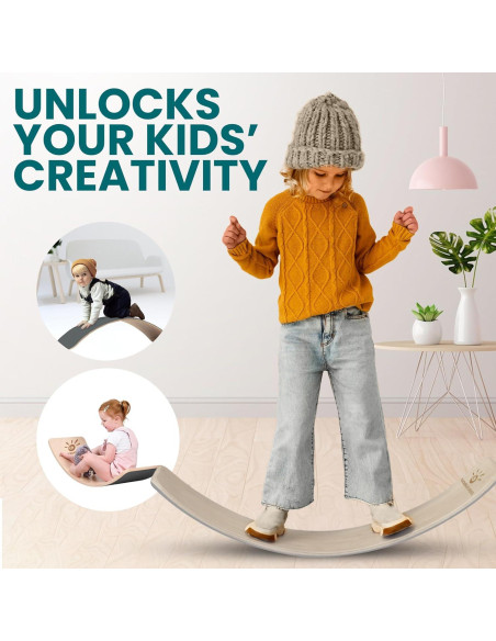 Tabla de Equilibrio FUNTASTICVENTURES 82x30cm Madera Haya