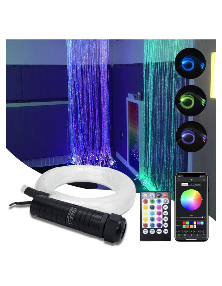 Kit de luces de cortina de fibra óptica RGBW AMKI 6W 2m