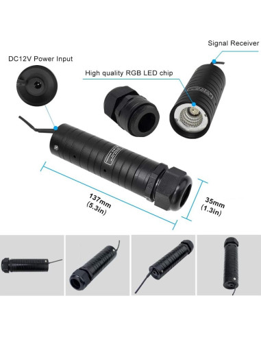 Kit de luces de cortina de fibra óptica RGBW AMKI 6W 2m