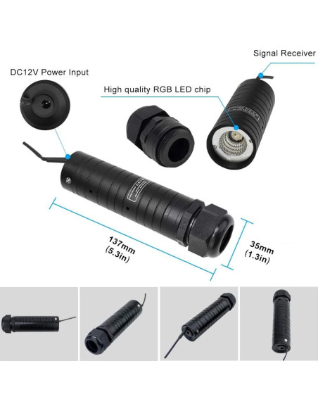 Kit de luces de cortina de fibra óptica RGBW AMKI 6W 2m