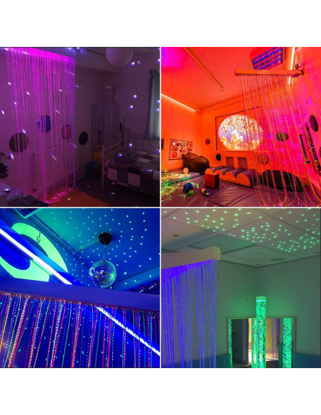 Kit de luces de cortina de fibra óptica RGBW AMKI 6W 2m