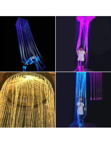 Kit de luces de cortina de fibra óptica RGBW AMKI 6W 2m