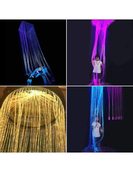 Kit de luces de cortina de fibra óptica RGBW AMKI 6W 2m