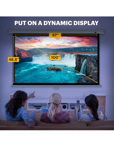 Pantalla de Proyector Manual Retráctil KODAK 100" 16:9