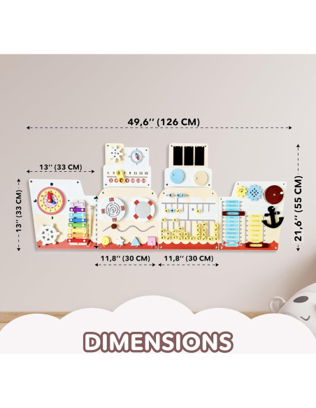 Panel Sensorial de Pared Cateam 16en1 para Niños 3-12 Años