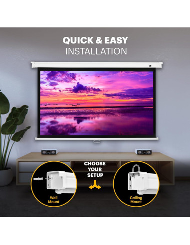 Pantalla de Proyector Manual Retráctil KODAK 100" 16:9