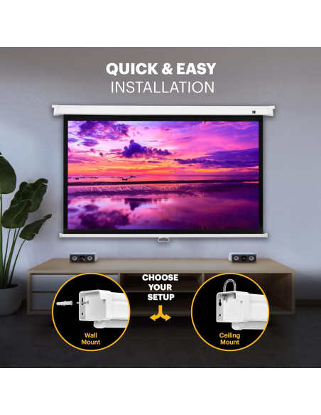 Pantalla de Proyector Manual Retráctil KODAK 100" 16:9