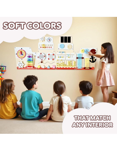 Panel Sensorial de Pared Cateam 16en1 para Niños 3-12 Años
