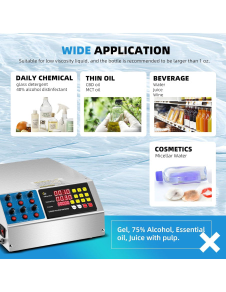 Llenadora Automática de Líquidos 6 Cabezas 2-135 Oz Control Digital