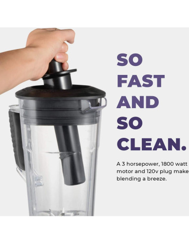 Licuadora Cleanblend 1800W 3HP 64oz Profesional Libre BPA