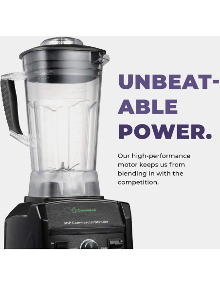 Licuadora Cleanblend 1800W 3HP 64oz Profesional Libre BPA