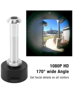 Cámara de Mirilla Pomya 1080P HD Infrarroja Plata 2