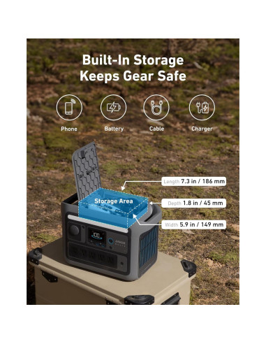 Estación de Energía Portátil Anker SOLIX C800, 1200W, 768Wh