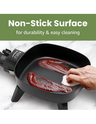 Sartén Eléctrica Gourmet Elite EFS-400 600W Antiadherente 0.95L