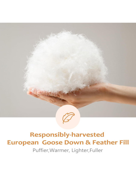 Edredón de Plumas de Ganso Wellos Queen 850+ Relleno 100% Algodón