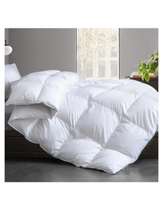 Edredón Queen Cosybay de Plumas y Algodón 100% Blanco