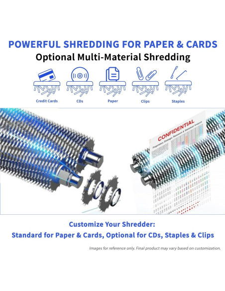 BONSAII Trituradora Personalizable 12 Hojas 20.8L Alta Seguridad