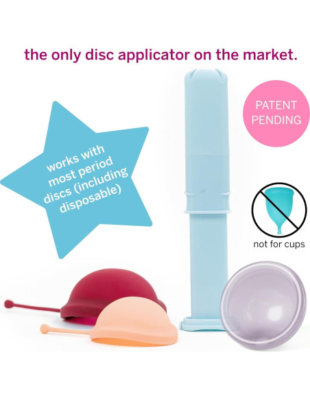 Aplicador de Disco Menstrual Pixie - TPE Antibacteriano - Reutilizable