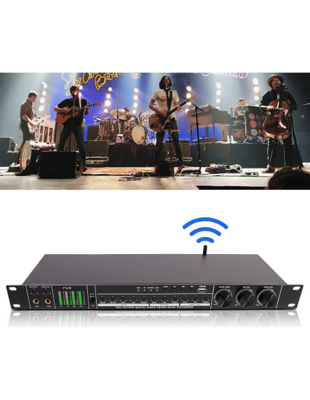 Procesador de Audio Profesional 25W Bluetooth Negro