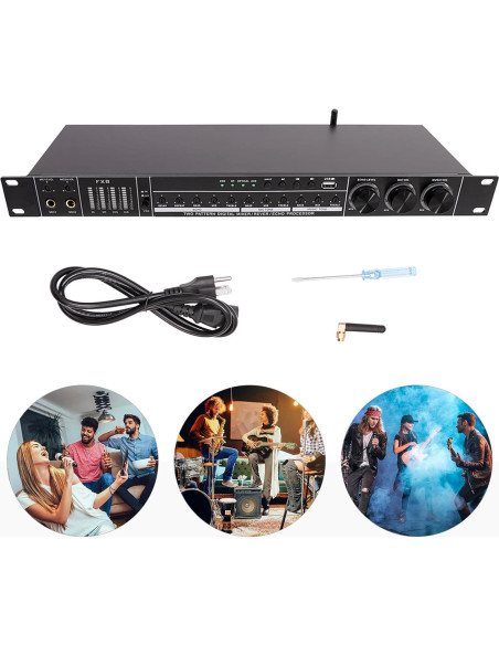 Procesador de Audio Profesional 25W Bluetooth Negro