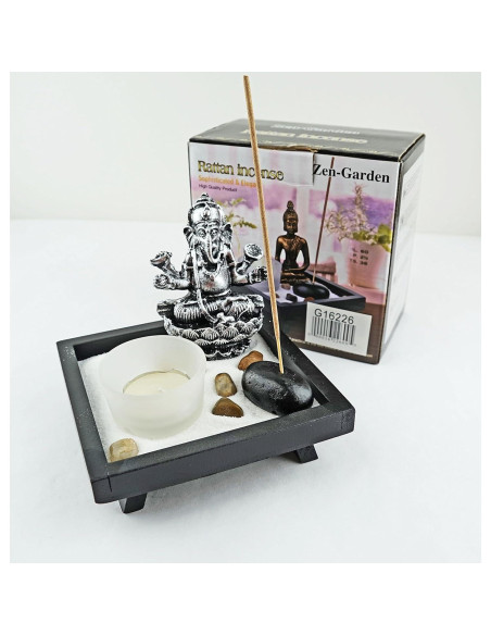 Kit de Jardín Zen 6goodeals con Quemador de Incienso Ganesha