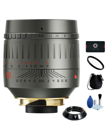 Lente TTArtisan 50mm F0.95 Manual Gris Titanio + Adaptador Leica