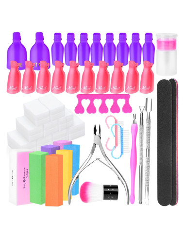 Kit Removedor de Esmalte en Gel Anezus 1045pcs con Clips y Herramientas