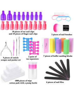 Kit Removedor de Esmalte en Gel Anezus 1045pcs con Clips y Herramientas 2