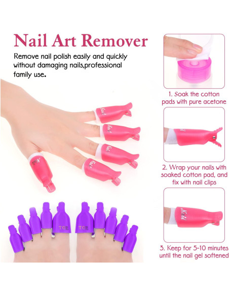 Kit Removedor de Esmalte en Gel Anezus 1045pcs con Clips y Herramientas